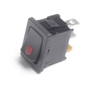 SWITCH 1 GOLPE 3C TECLA NEGRA PILOTO ROJO 2X1