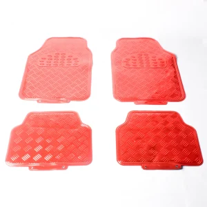 TAPETE VEHICULO METALIZADO ROJO 4 PCS