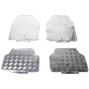 TAPETE VEHICULO METALIZADO SILVER 4 PCS