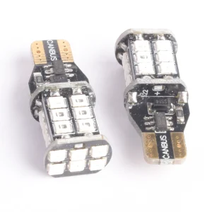 BOMBILLO LED T10 DE BASE CANBUS - W2.1X9.5D - 27LED - 2835SMD - 12V -AMARILLO