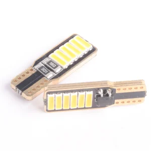 BOMBILLO LED T10 DE BASE CANBUS - W2.1X9.5D - 27LED - 2835SMD - 12V - AMARILLO