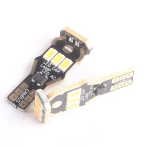 BOMBILLO LED T10 DE BASE CANBUS - W2.1X9.5D - 9LED - 5730SMD - 12V - AMARILLO