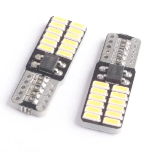 BOMBILLO LED T10 (W5W) DE BASE CANBUS - W2.1X9.5D - 24 LED - 4014SMD - 12V - AMARILLO