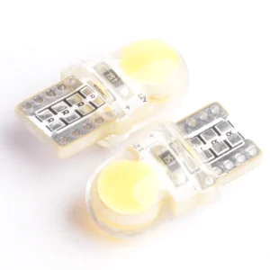 BOMBILLO LED T10 (W5W) DE BASE - W2.1X9.5D - 2 LED - COB 12V - AMARILLO