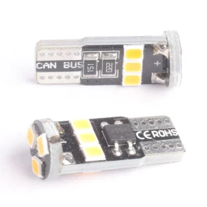 BOMBILLO LED T10 (W5W) DE BASE CANBUS - W2.1X9.5D - 9 LED - 2835SMD - 12V AMARILLO