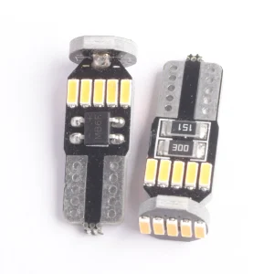 BOMBILLO LED T10 (W5W) DE BASE CANBUS - W2.1X9.5D - 15LED - 4014SMD - 12V - AMARILLO