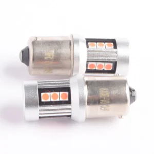 BOMBILLO LED S25,T25 - 15 LED - 3030SMD - 12/24 V - FUNCION NO POLAR CON CORRIENTE CONSTANTE - ROJO
